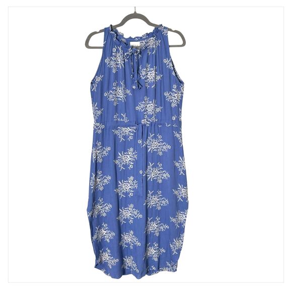 MISA Los Angeles Blue Embroidered Maxi Dress Size Small Made in USA - Picture 1 of 10